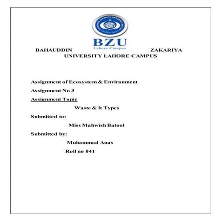 Waste &amp; it types