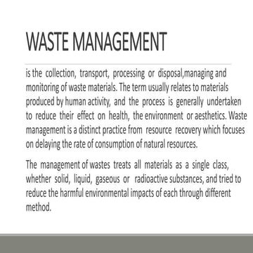 Waste management