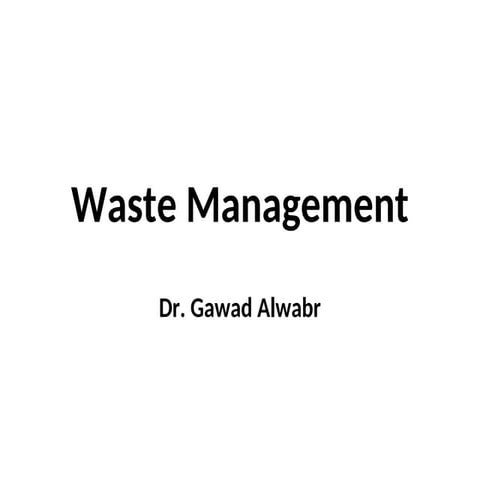Municipal and hazards Waste Management  .ppt