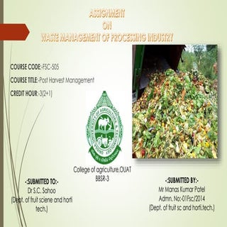 Waste management in processing indu...