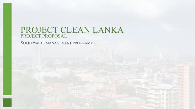 Waste management project proposal for sri lanka