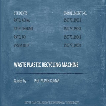 Waste recycling plastic  ppt  ( types of plastic)