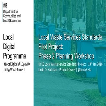 Local Waste Service Standards Pilot Project: Phase 2 Planning Workshop | Lind...