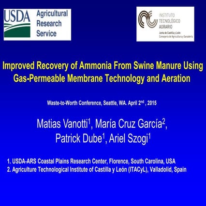 Ammonia Mitigation and Capture as a Liquid Fertilizer from Manure Using ...