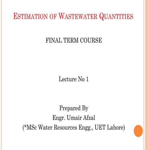 Waste water estimation