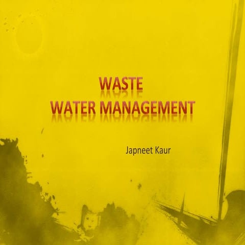 Waste water management