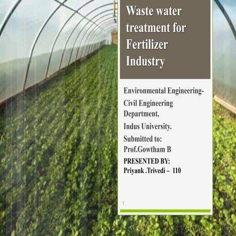 Waste water treatment for fertilizer industry