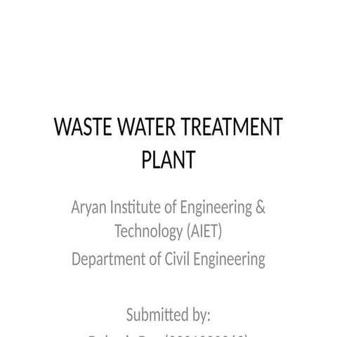Comprehensive Wastewater Treatment Plant Design and Processes for ...