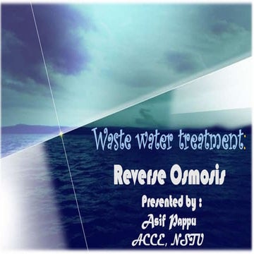 Waste water treatment by reverse osmosis