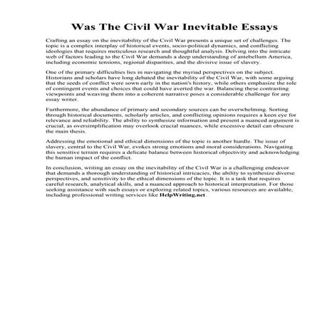 Was The Civil War Inevitable Essays.pdf