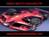 Watch 2015 F1 Australian GP Online
