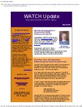 WATCH Partner Update March 2013