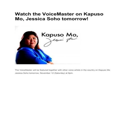 Watch the voicemaster on kapuso mo, jessica soho 