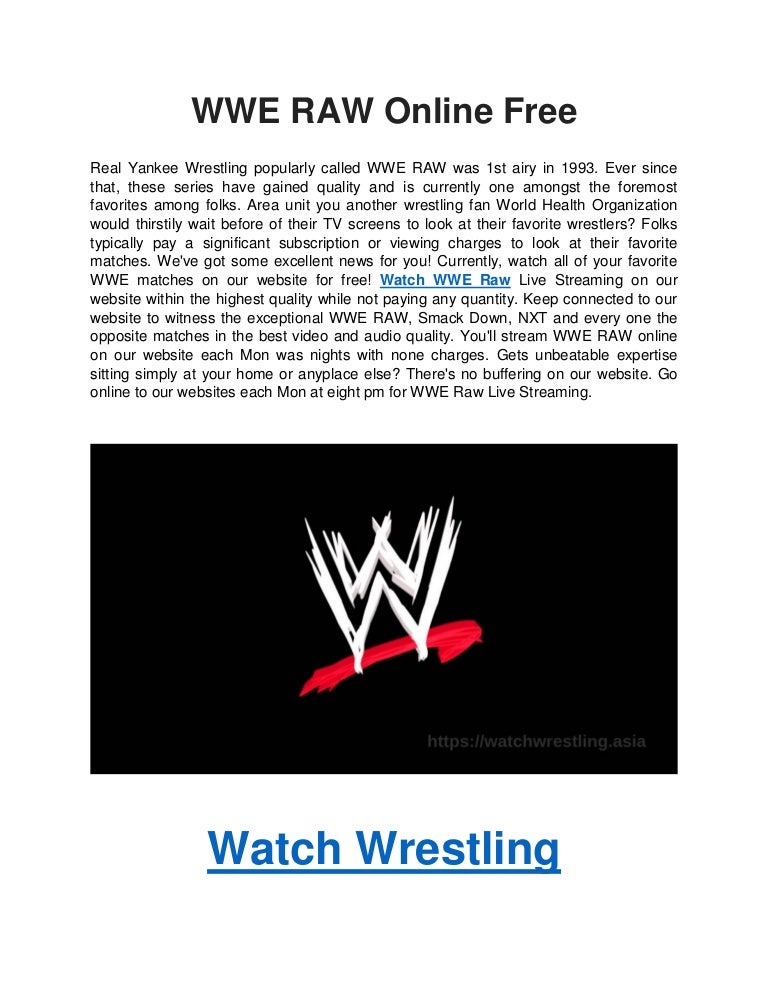 watch wwe raw online free