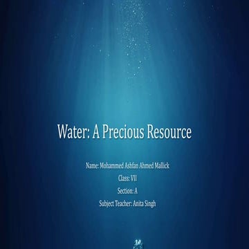 Water   a precious resource