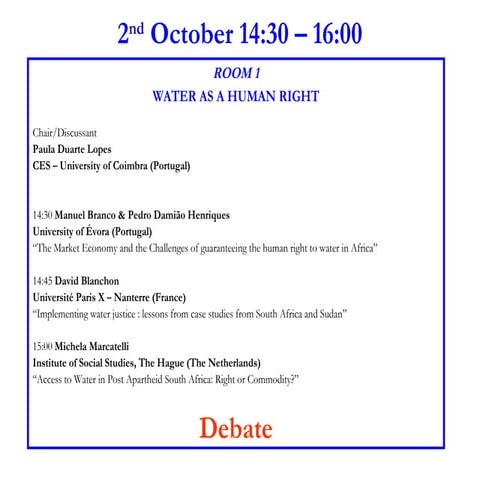 Water As Human Right Debate