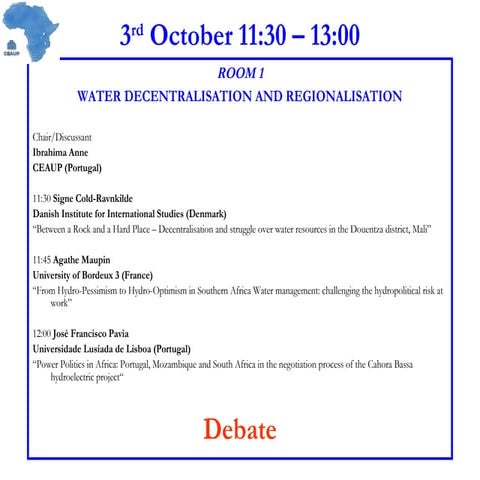 Water Decentralisation And Regionalisation Debate