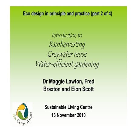 Introduction to Rainharvesting Greywater Reuse Water-Efficient Gardening - Ne...
