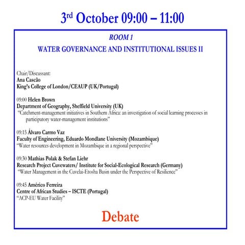 Water Governance And Institutional Issues Ii Debate