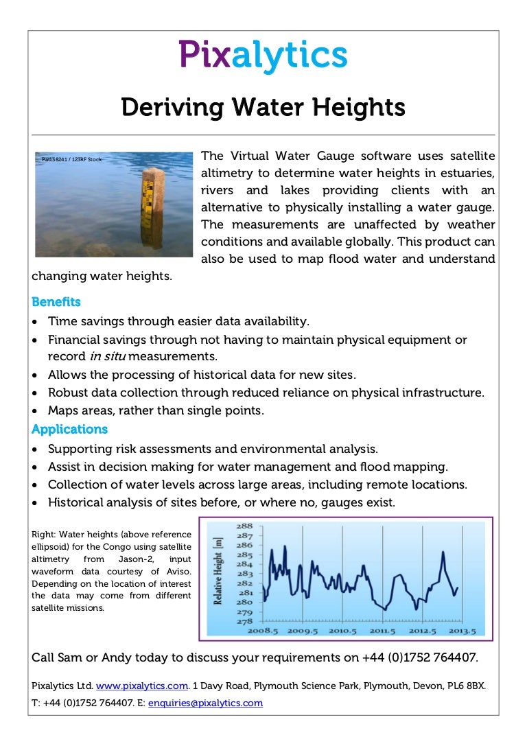 Water Height Product Sheet