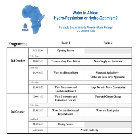 Water In Africa Final Programme