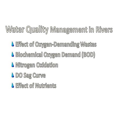 Water  Quality  Management In  Rivers