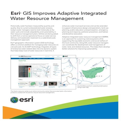 Esri GIS Improves Adaptive Integrated Water Resource Management