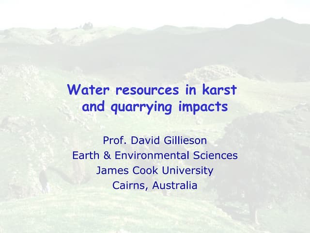 Water resources in karst and quarrying impacts (IWC5 Presentation)