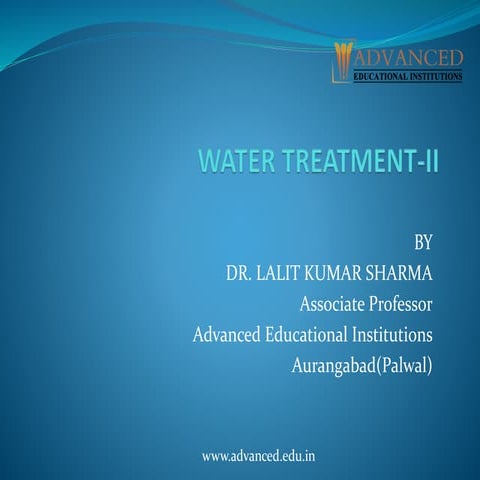 Water treatment II