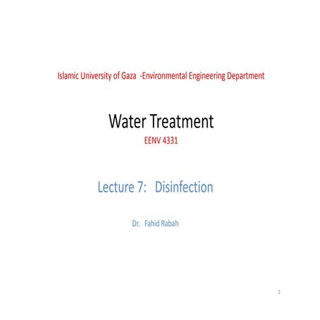 Water treatment-lecture-7-eenv