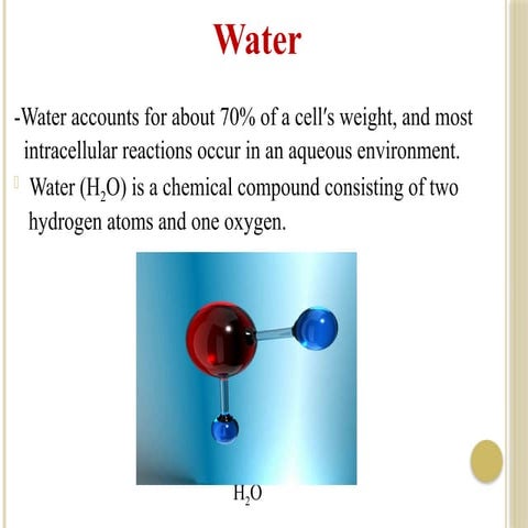 Biochemistry lecture- Water and aqueous solutions | PPTX