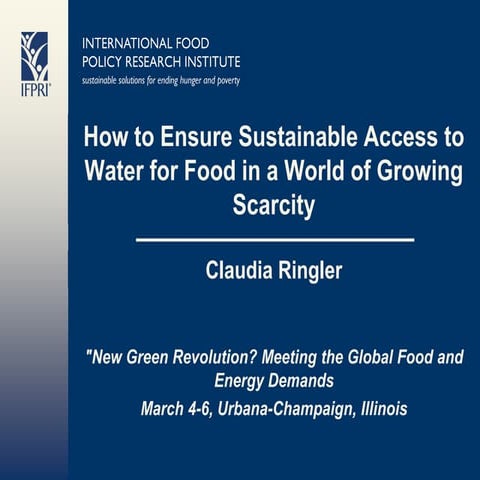 Access to water and food under growing scarcity
