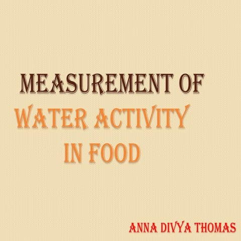 Water activity