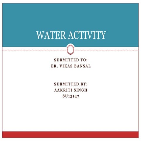 Water activity