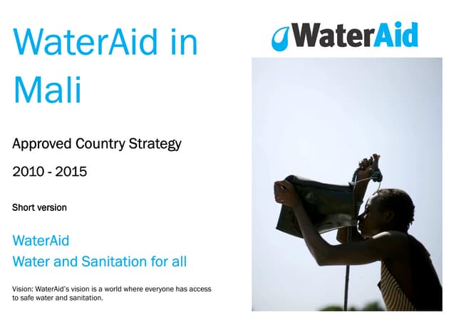 Water aid in mali plan 2010 2015