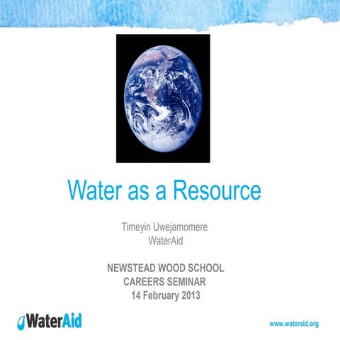 Rosaria Mabica: WaterAid Workshop, 23 May 2013