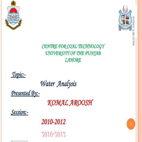 Water analysis