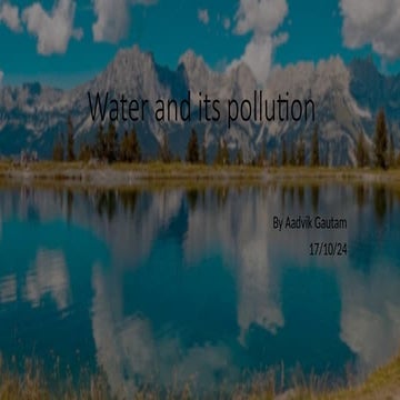 Water and its pollution awareness presentation