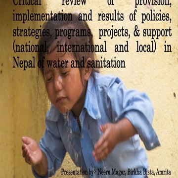 Critical review of provision, implementation and results of policies, strateg...