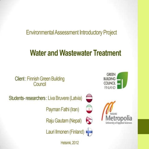 [Metropolia Student Project Seminar 24.5.] Water and Wastewater Treatment