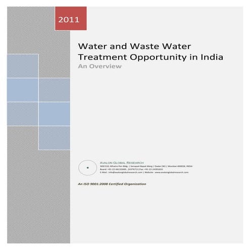 Water and waste water treatment opportunity in india | PDF
