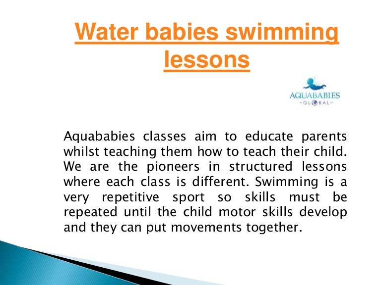 Baby first swimming lesson