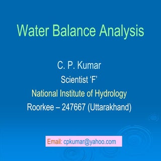 Water Balance Analysis
