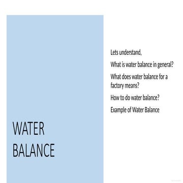 Comprehensive Guide to Water Balance in Factories and Nature | PPTX
