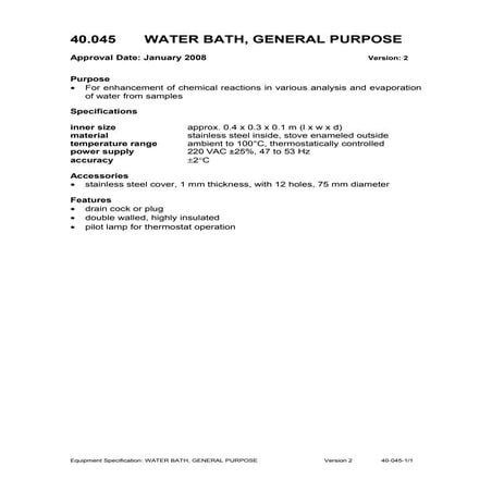 Water bath, general purpose