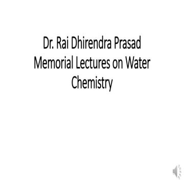 Physicochemical Properties of Water chemistry