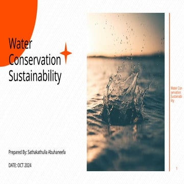 Water Conservation Sustainability  Awareness 