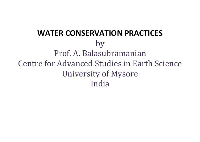 Water conservation practices