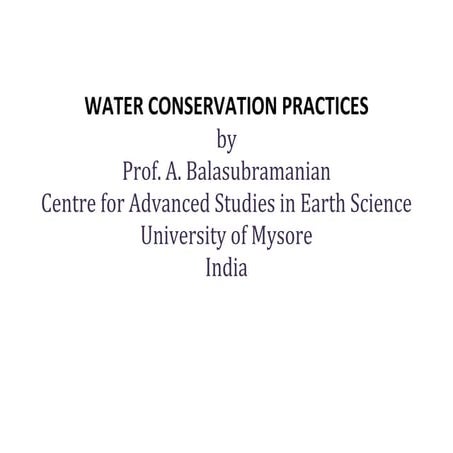 Water conservation practices