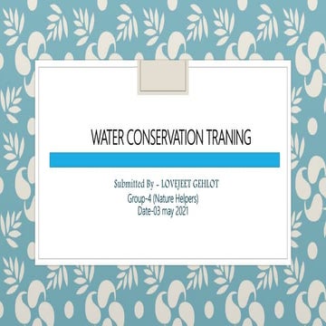 Water conservation 